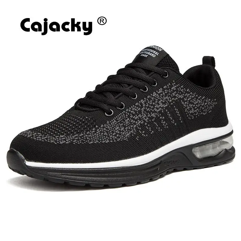 

Cajacky Men Shoes Summer Breathable Casual Shoes Mesh Lace Up Sneakers Male Flats Trainers Black Red Grey Zapatos Outdoor Shoes