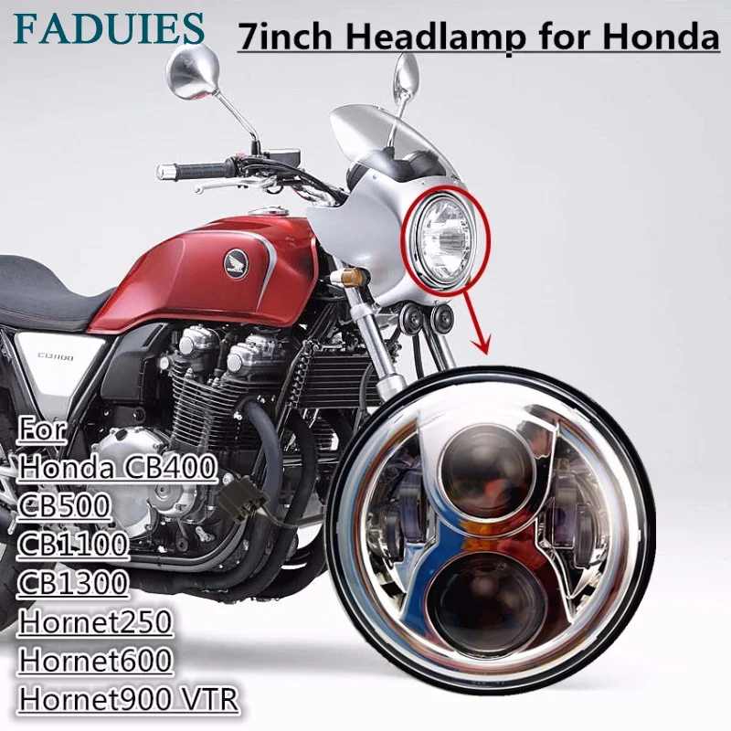 CB400 VTEC Motorcycle Round Headlight Lamp H4 For Honda CB500 CB1300 Hornet250 Hornet600 Hornet900 VTEC VTR250 (1)1