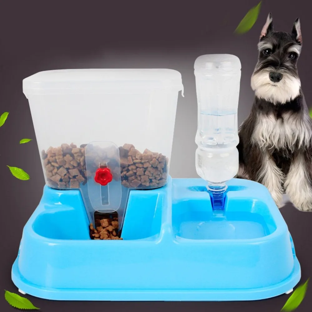 

2 in 1 Dog Cat Food Feeders Water Feeders Pet automatic Feeder Pet automatic dog food bowl water dispenser Dropshipping