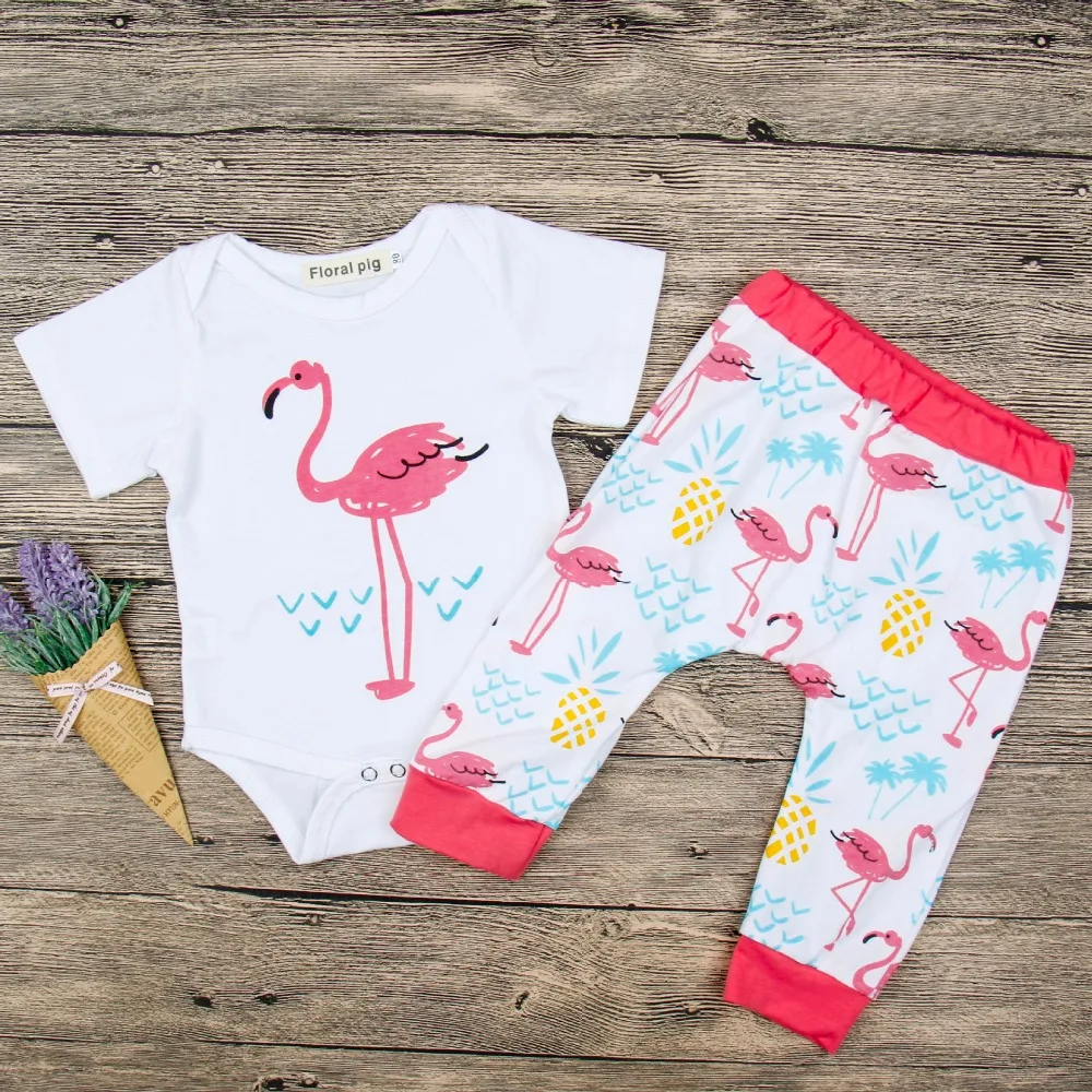 Buy 2018 The New Listing Trendy Baby Outfit Flamingos
