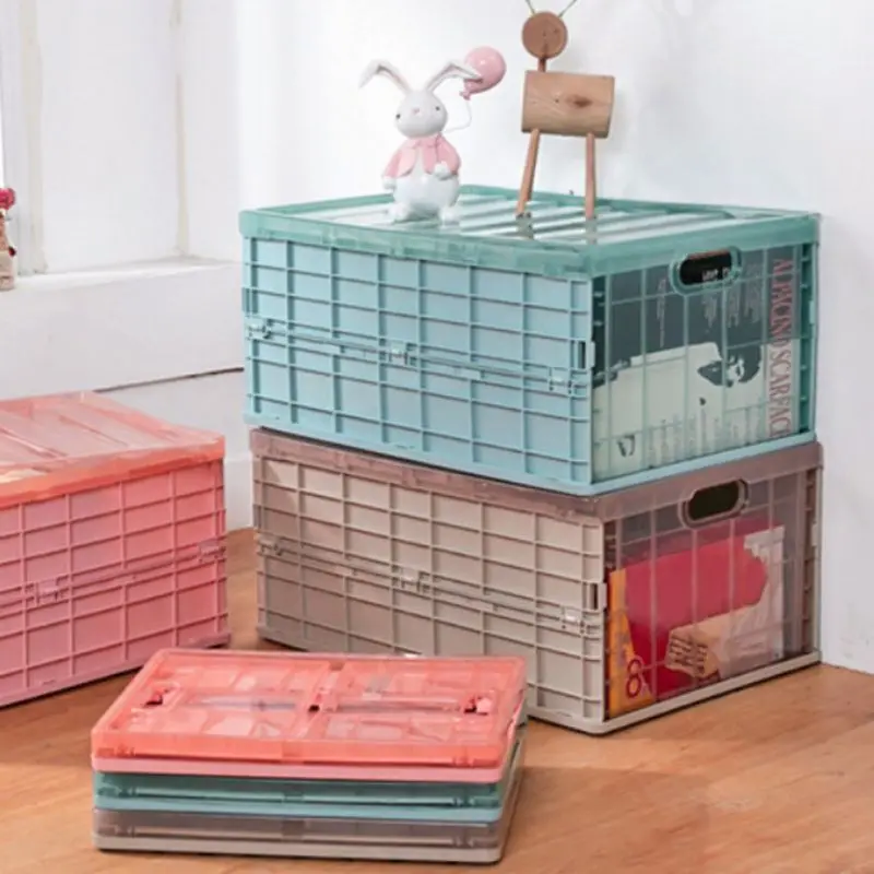 

Folding Storage Case with Lid, Waterproof Thick Collapsible Organizer Box for Blanket, Clothes, Books, Under Bed, In Cars
