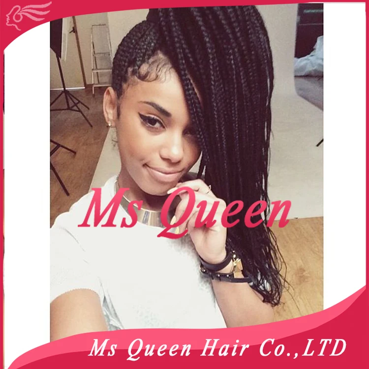 Black Braided Lace Front Wigs Synthetic Kinky Twist Braiding Hair