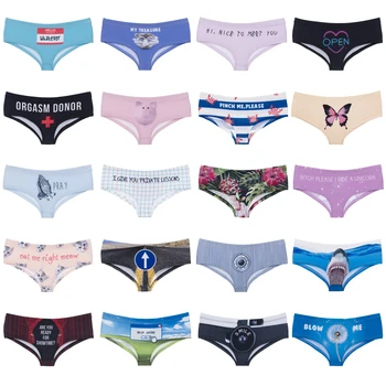 

LEIMOLIS Animal Cartoon Letter funny print sexy hot panties female kawaii Lovely underwear push up briefs women lingerie thongs