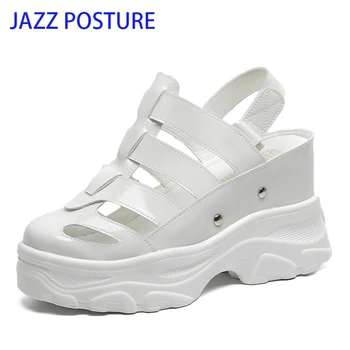 

2020 ladies sandals summer thick-soled wedge heel white women sandals shoes casual high heel sandals shoes women size 34-39 y740
