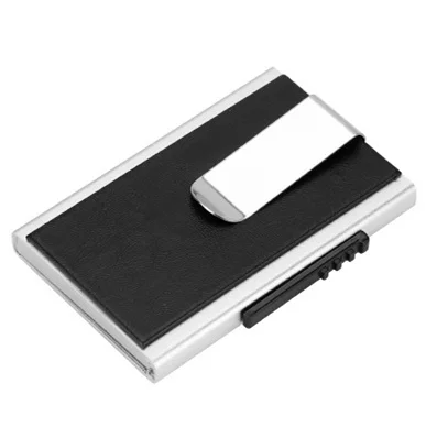Алюминиевый карбоновый Металлический Мини зажим для денег RFID чехол для кредитных визиток Автомобильный держатель для удостоверения личности Кошелек Зажим для путешествий - Цвет: feng ma black  X-38