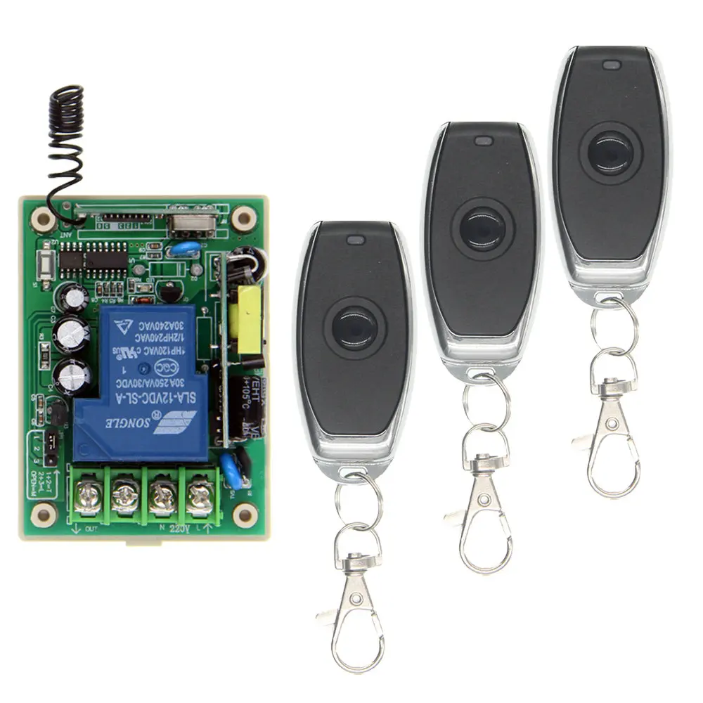 

AC 85-265V 220V 110V 30A 1CH 1 CH Remote Control Switch RF Wireless Receiver Transmitter 315 / 433 MHz Toggle / Momentary