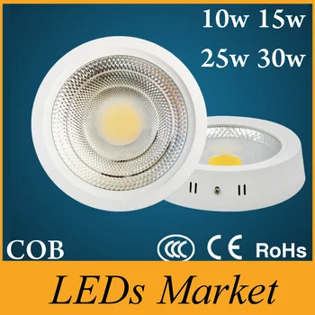 

White shell Led Ceiling Downlight 10W 15W 20W Led surface mounted Spoplights Lamp Warm /Cold White AC90-260v + Driver