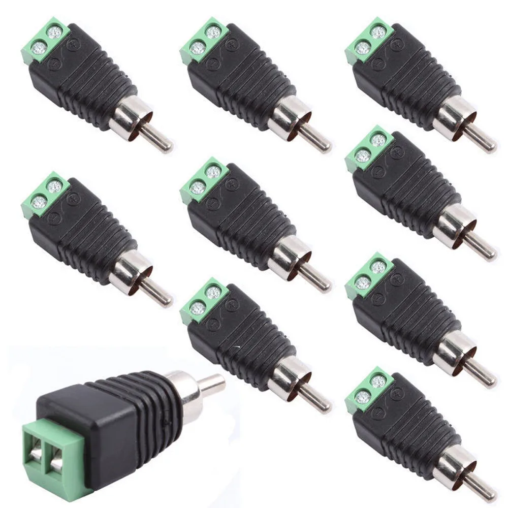 HIPERDEAL 10 шт. Phono колонка проводной кабель для аудио штекер RCA адаптер разъем Вилки
