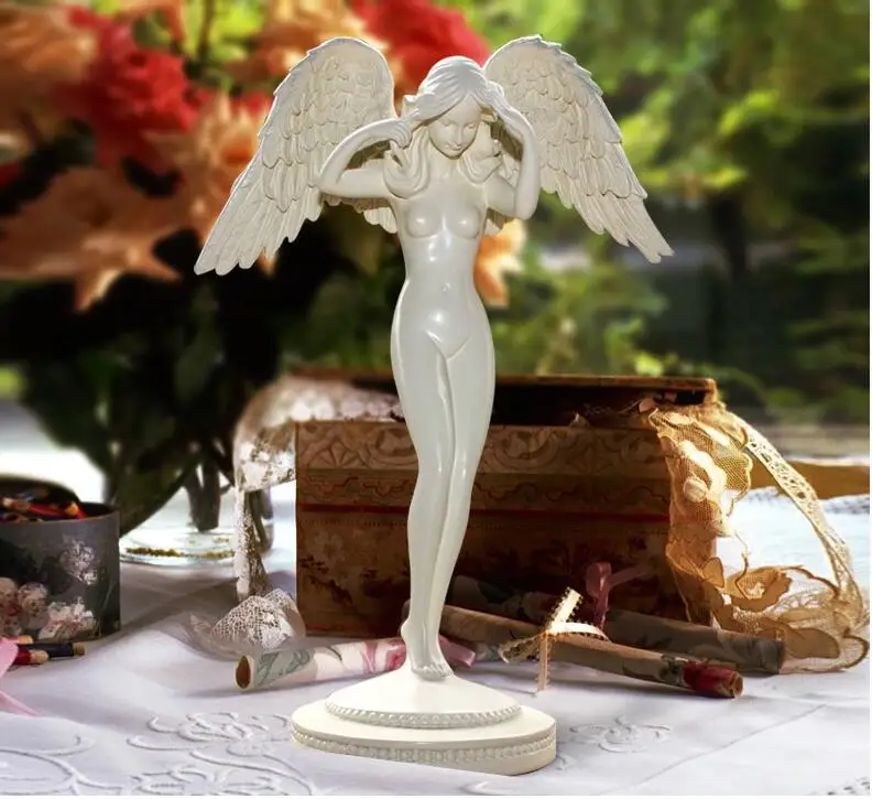 Европейские креативные статуэтки красота Ангел скульптура домашний интерьер украшения ремесла Искусство дом талисман смола орнамент