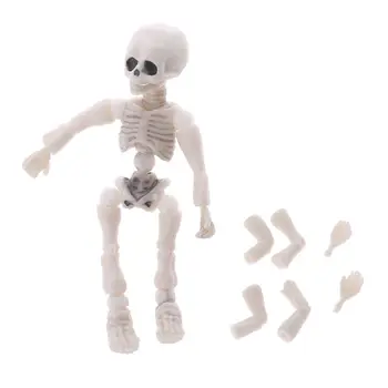 

Movable Mr. Bones Skeleton Human Model Pose Skull Full Body Mini Figure Toy Halloween Desk Ornament