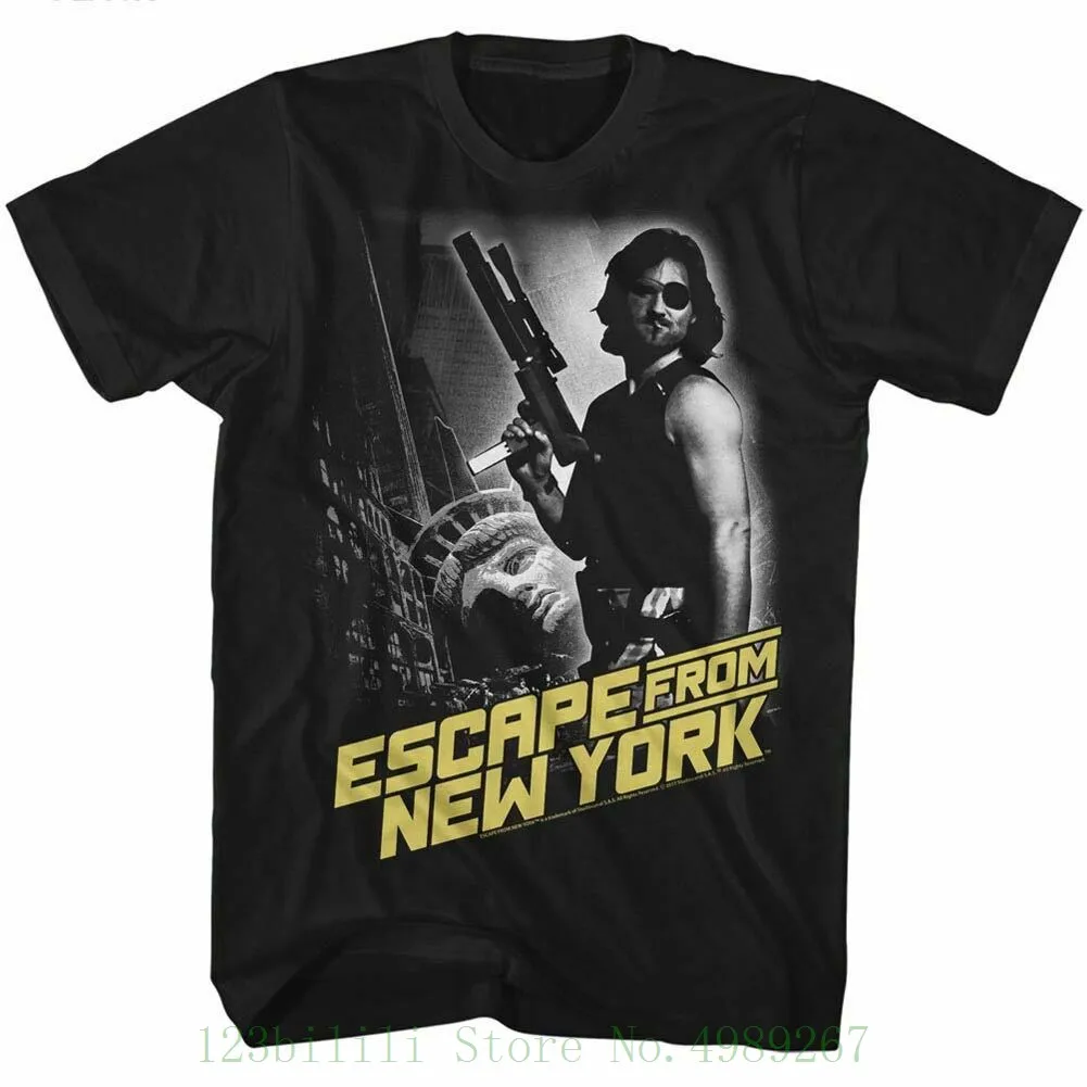 Мужская футболка с коротким рукавом Escape из Нью-Йорка Sm-5xl черная хлопковая |