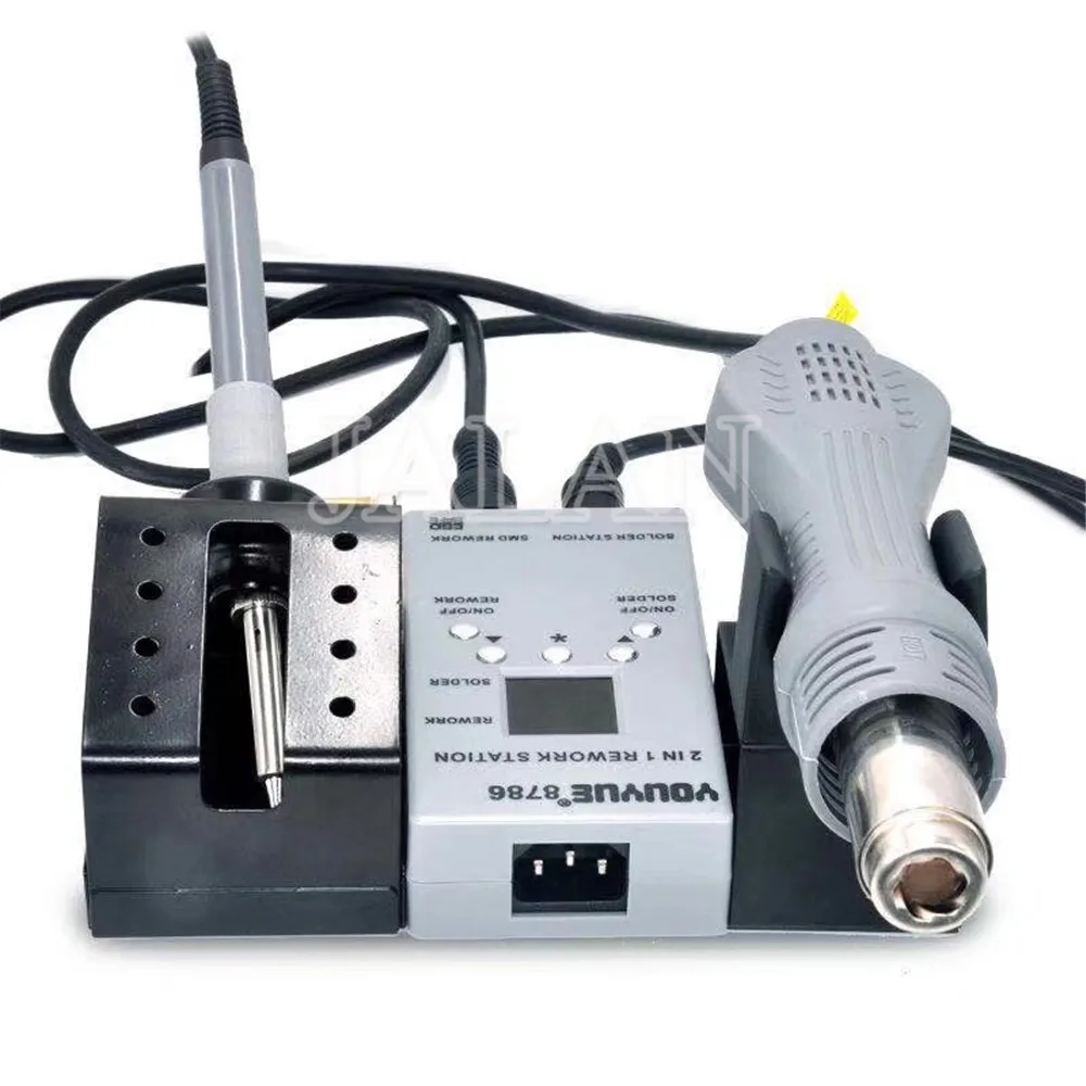 

UYUE 8786 2 in 1 LCD screen repair rework station for welding mobile phone Rework soldering station with Hot air gun solder iron