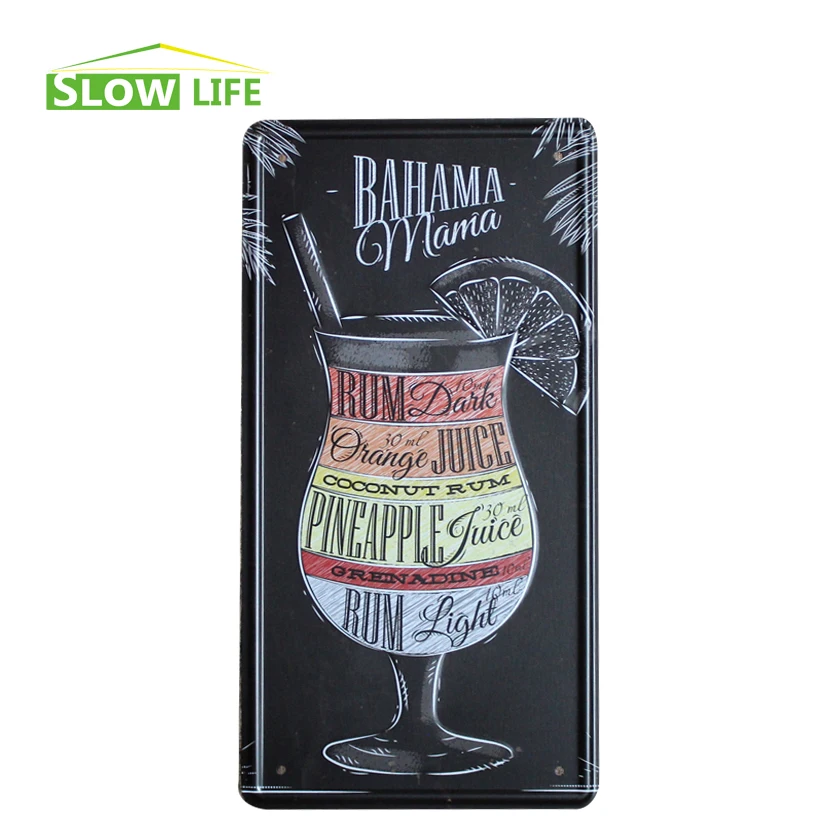 

Bahama Mama Cocktail Metal Tin Sign Bar/Karaoke Wall Decor Metal Plaque Vintage Home Decor Metal Sign Art Poster Metal Plate