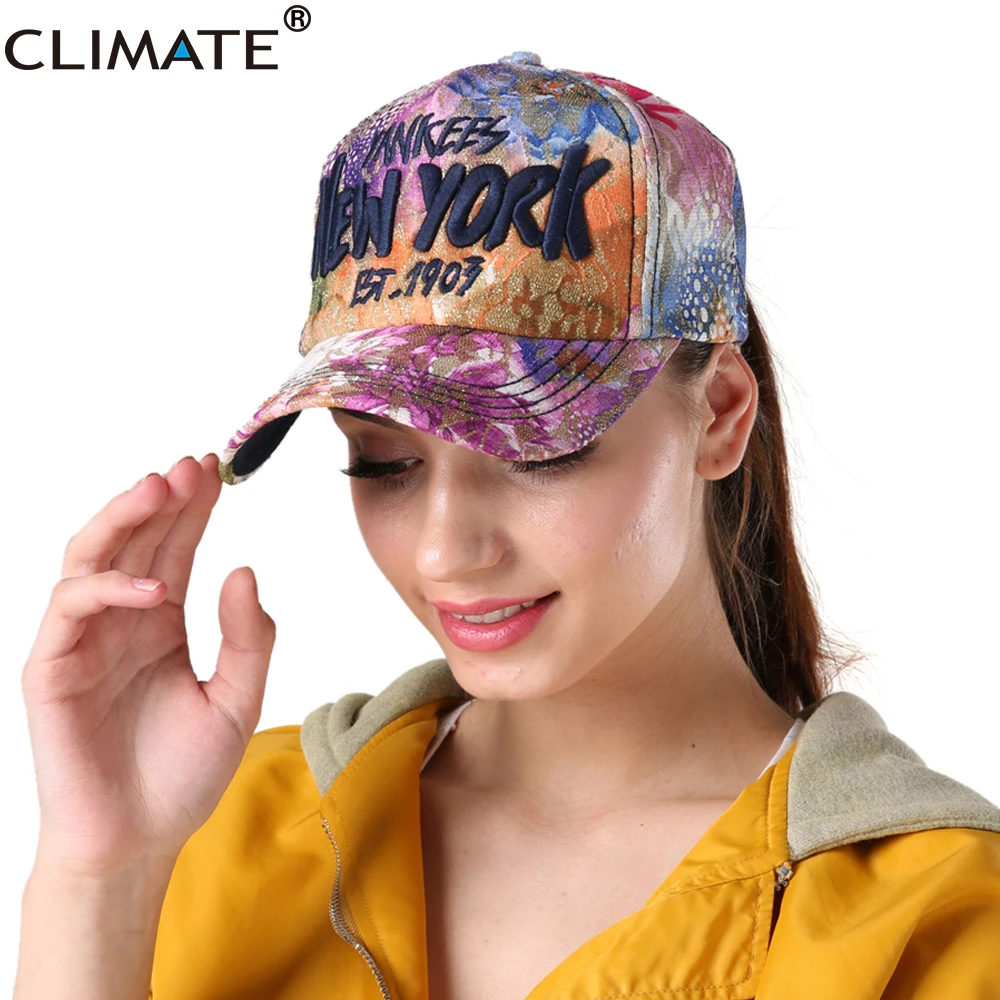 CLIMATE Fashion New York Flowers Fancy Baseball Caps One Size