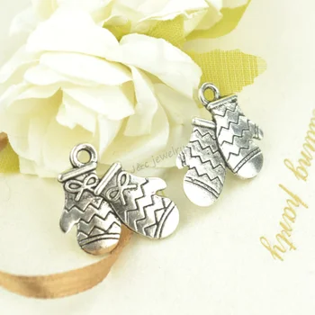 

25pcs Tibetan Silver charms metal gloves Pendants for Jewelry Making DIY Handmade Craft 17*16mm 2683