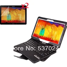 Беспроводной Съемный Bluetooth клавиатура кожаный чехол для samsung Galaxy Note 10,1 издание P600 P601+ 2* Матовая Плёнки