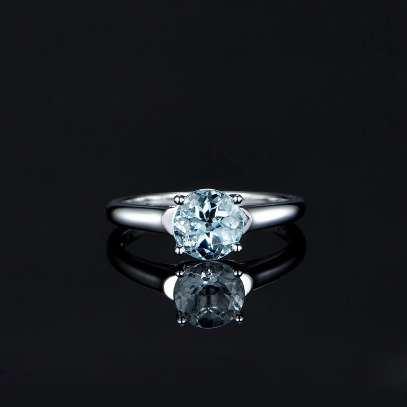 AINUOSHI New 925 Sterling Silver Solitaire Ring Light Blue Natural Topaz 0.8 Carat Round Cut Engagement Anniversary Women Ring AINUOSHI New 925 Sterling Silver Solitaire Ring Light Blue Natural Topaz 0.8 Carat Round Cut Engagement Anniversary Women Ring