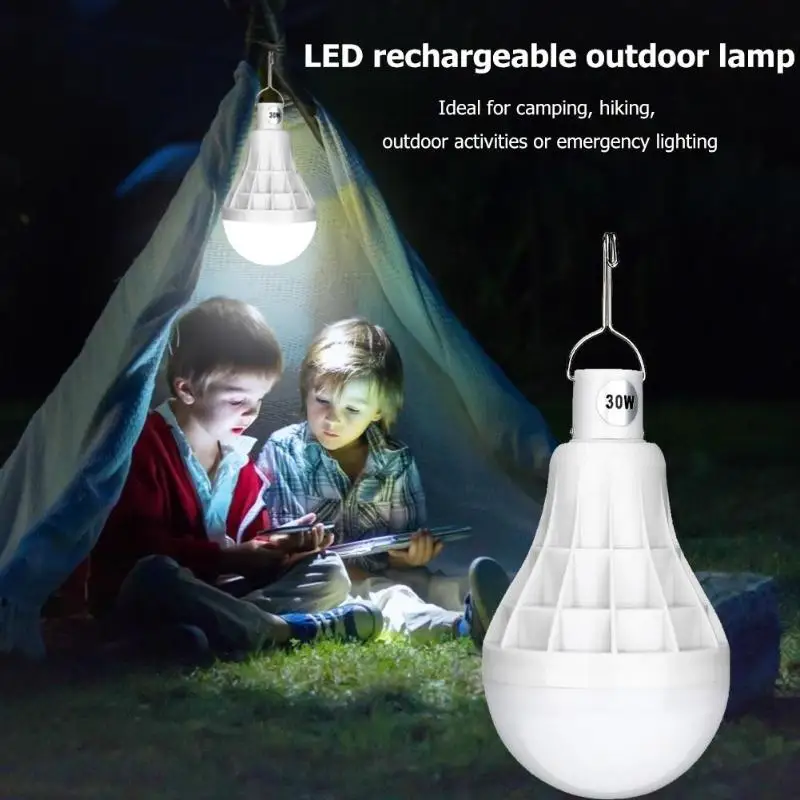 

30W Hanging LED Rechargeable Lamp Outdoor Camping Hiking Tent Emergency Bulb Energy-Saving Hanging Lighting Lamp