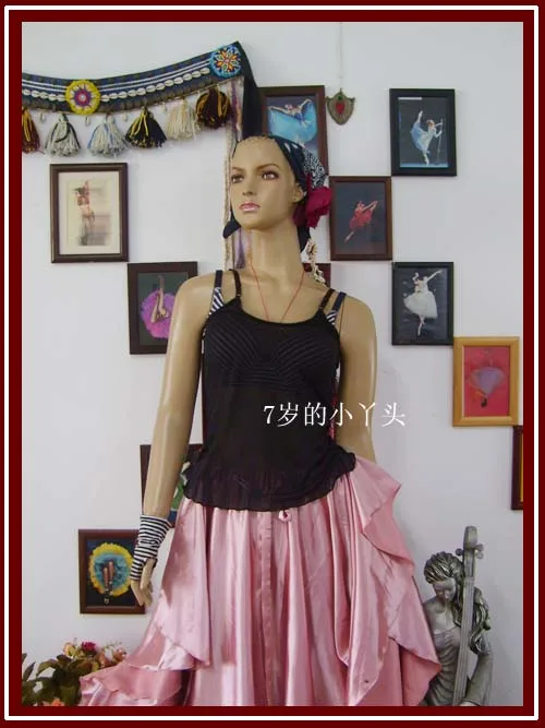 

Transparent thin belly danc vest top C908