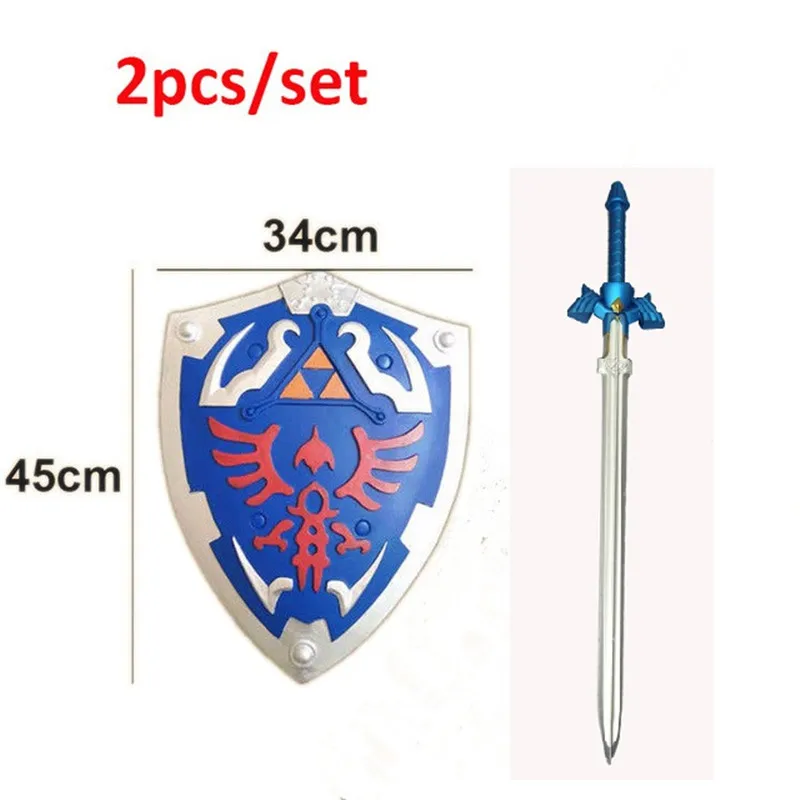

110CM Game Legend of Zelda Link Cosplay Shield PU/Sword EVA Cos Prop Halloween Link Weapon Role Play safe children toy