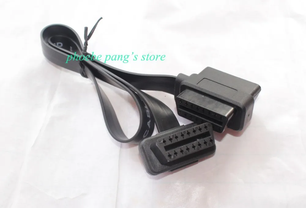 OBD- OBDII OBD II 2 OBD2 16 pin Male to Female Thin and smooth extension cord (7)
