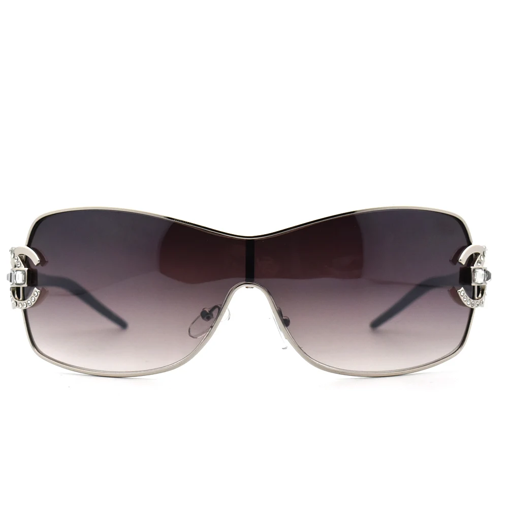 Новинка, женские солнцезащитные очки с кристаллами, Роскошные, брендовые, дизайнерские, Ретро стиль, негабаритные, цельные, с козырьком, Oculos Top