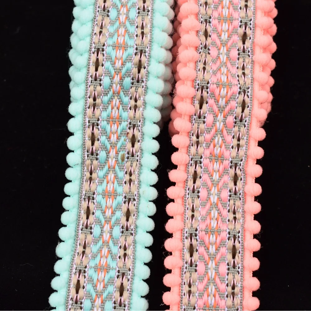 

Color ballnational lace trim clothing bag fabric curtain pompom lace decoration ribbon accessories