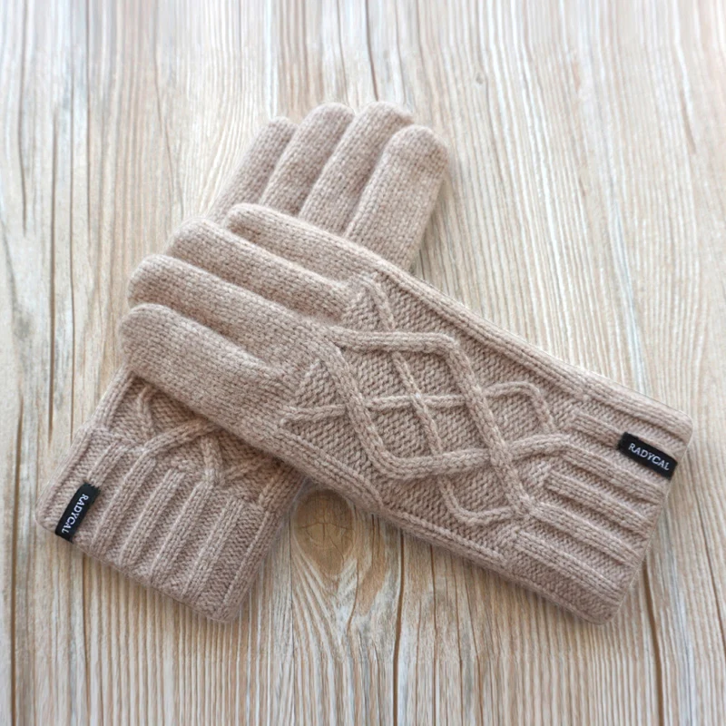 Buy Fashion Brand Women Gloves Double Thick Warm Wool