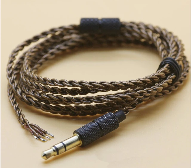 2pcs 1.2meter DIY ie800 headphone cable transparent black high end