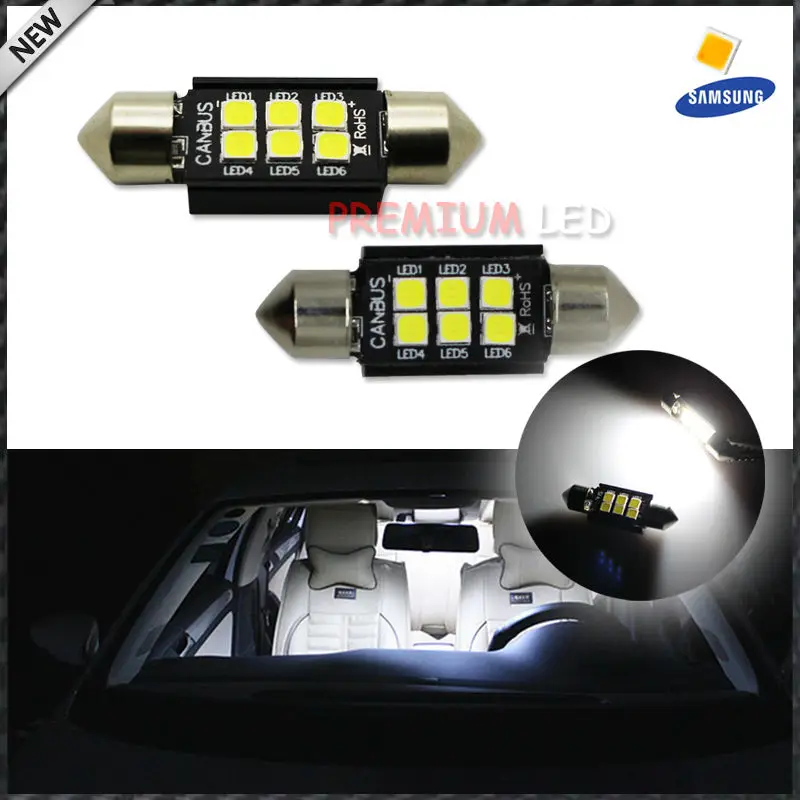 IJDM Xenon White 3535 1 50 &quot36 мм 6418 C5W CANbus светодиодные лампочки без ошибок для карт или