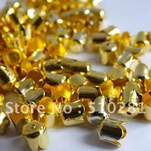 Горячая Мода 1000 шт. 6.5 мм с позолотой ювелирных изделий из бисера решений Обжимные бусины шнура Совет шнура заглушка cap