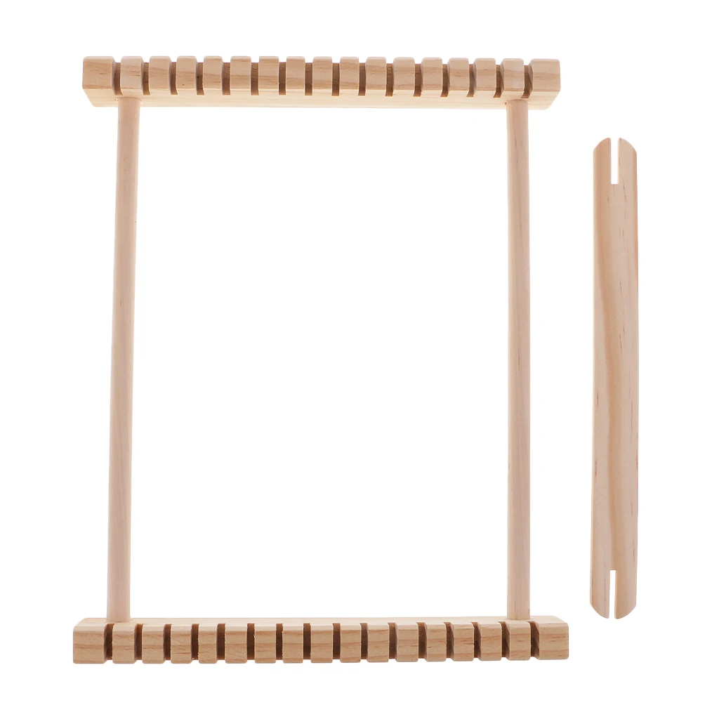 Children Kids Wooden Weaving Knitting Shuttle Loom Tapestry Hand-Knitted Machine DIY Craft Hand-Knitted Toys