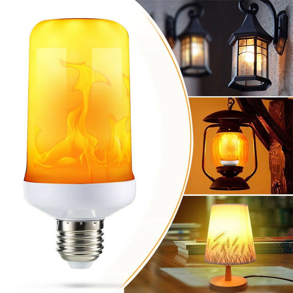 

1PC E27 LED Flicker Flame Light Bulb Simulated Burning Fire Effect Party Lamp Bar KTV Lighting Decoration Party Supplies
