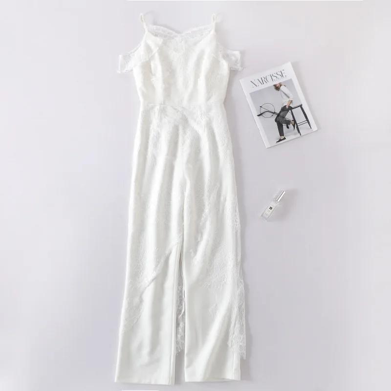 

female clothes women's student Ladies' summer white lace trousers