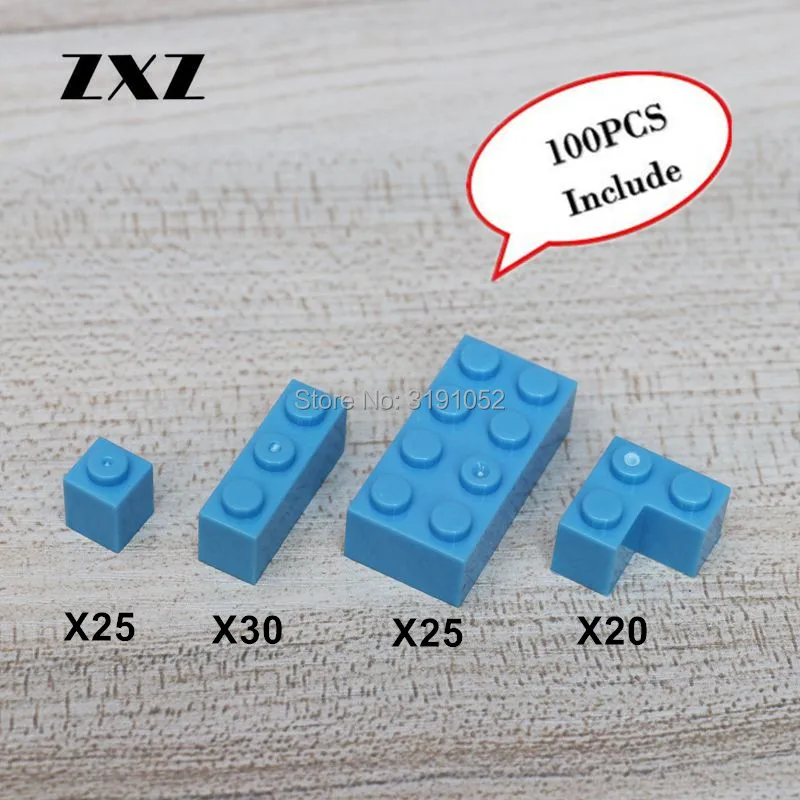 

4 Models Self-Locking Bricks 1x1 1x3 2x4 2+1 Plastic Building Blocks Compatible With Legoes 3001 3005 3622 100Pcs/lot