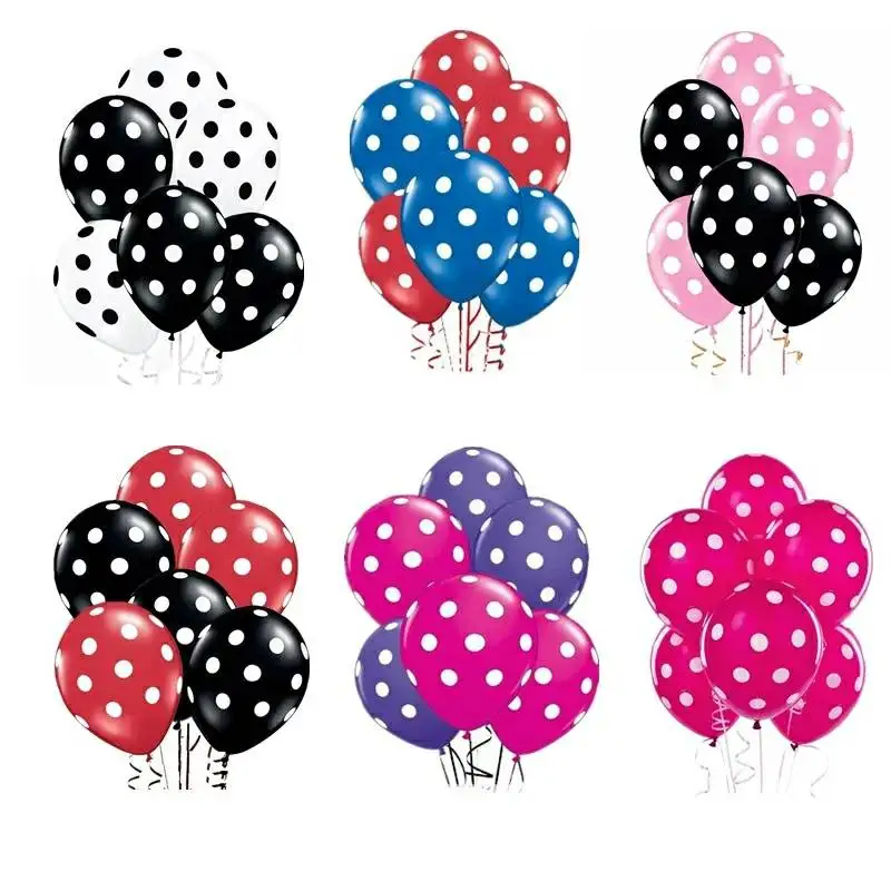 

30pcs 12inch Black Red Polka Dot Latex Balloon Air Globos Mickey Minnie Party Birthday Presents Balloons Wedding Decorations