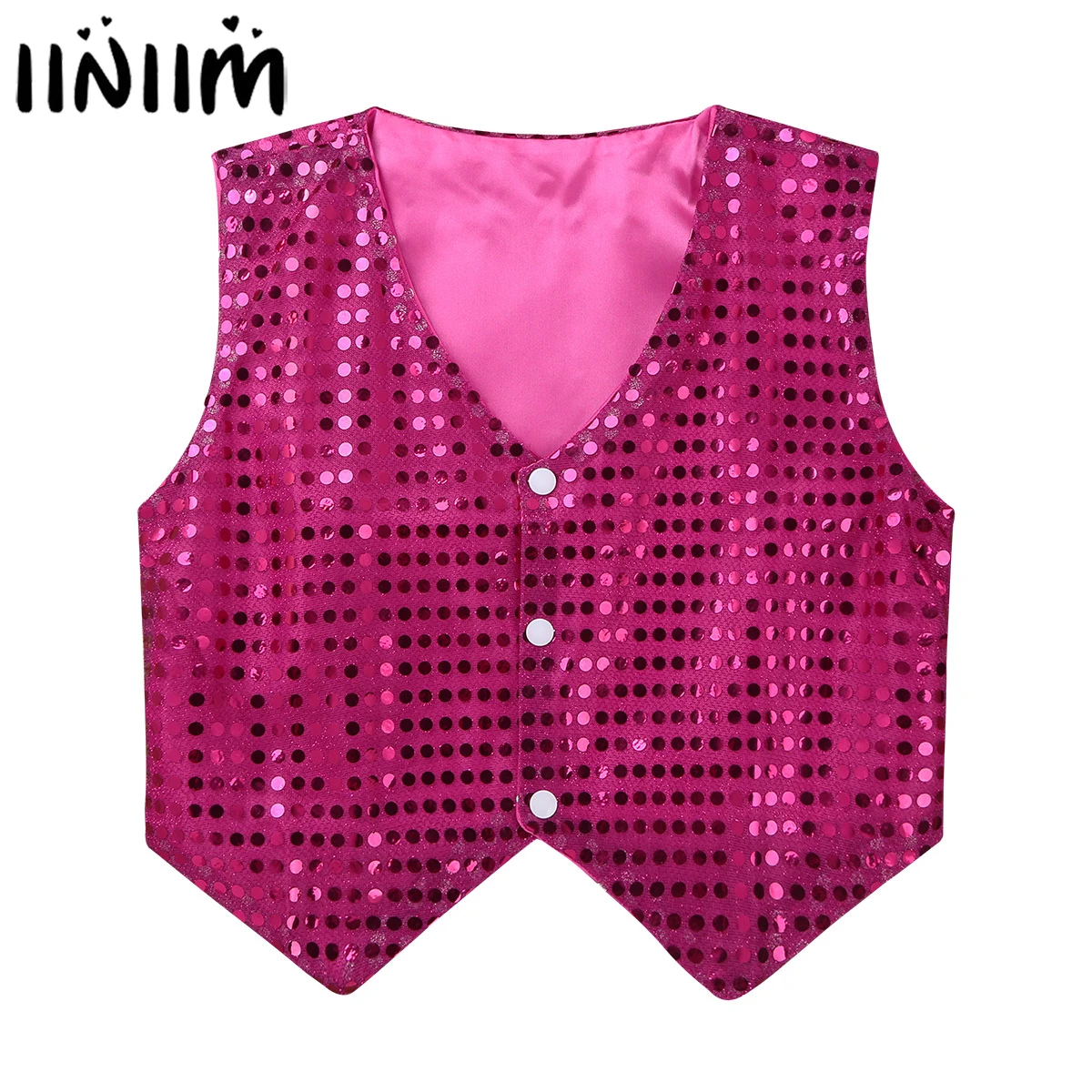 BOYS GIRLS SEQUINED VEST WAISTCOAT PARTY SHOW COSTUMES MODERN DANCE WEAR Fancy