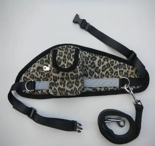

Free Shipping New Arrival Retail Leopard Dog Leash With Pocket For Dogs Owner By China Post