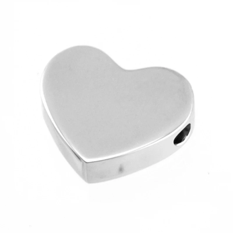 

100% Stainless Steel Mini Slide Heart Drilled Hole Space Bead Charm Pendant for Necklace Bracelet Mirror Polish DIY Jewelry