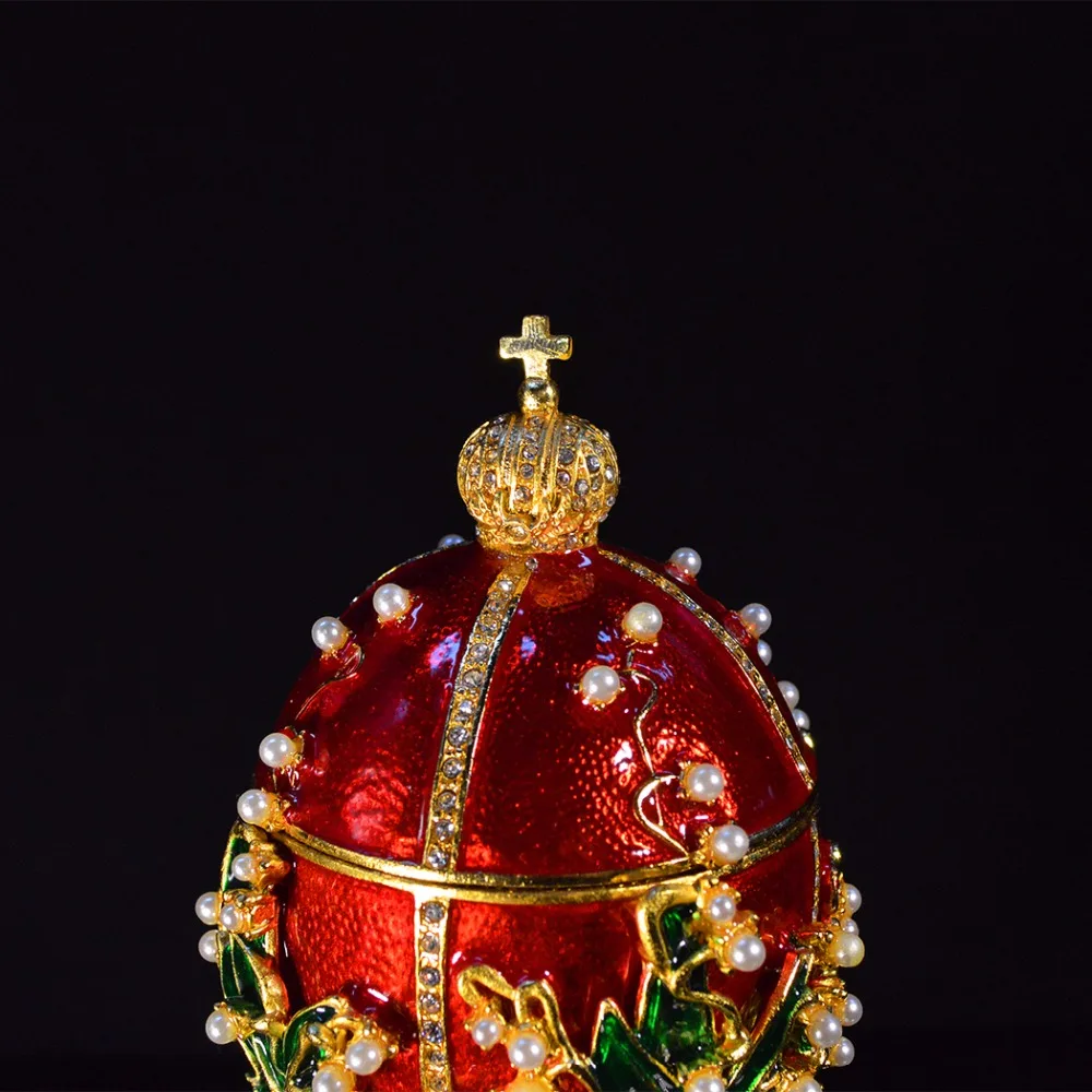 Qifu роскошный ручной работы Металл qifu faberge яйцо жемчужная инкрустация эмаль домашний декор