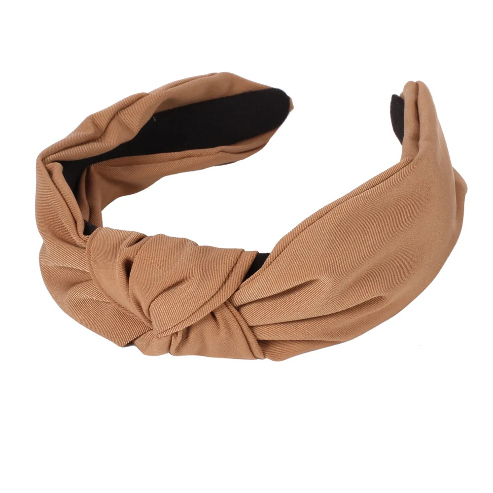 Institute Wind Solid Color Crown Headband Cross Tie Not To Hurt The