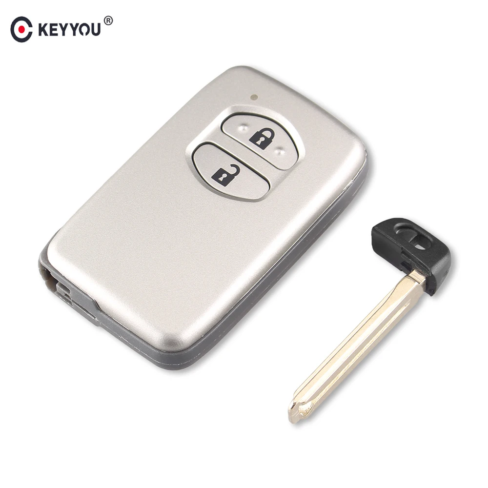 

KEYYOU For Toyota Camry Highlander VIOS Yaris 2 Buttons Smart Remote Control Car Key Shell Case Replacement With Uncut Blade
