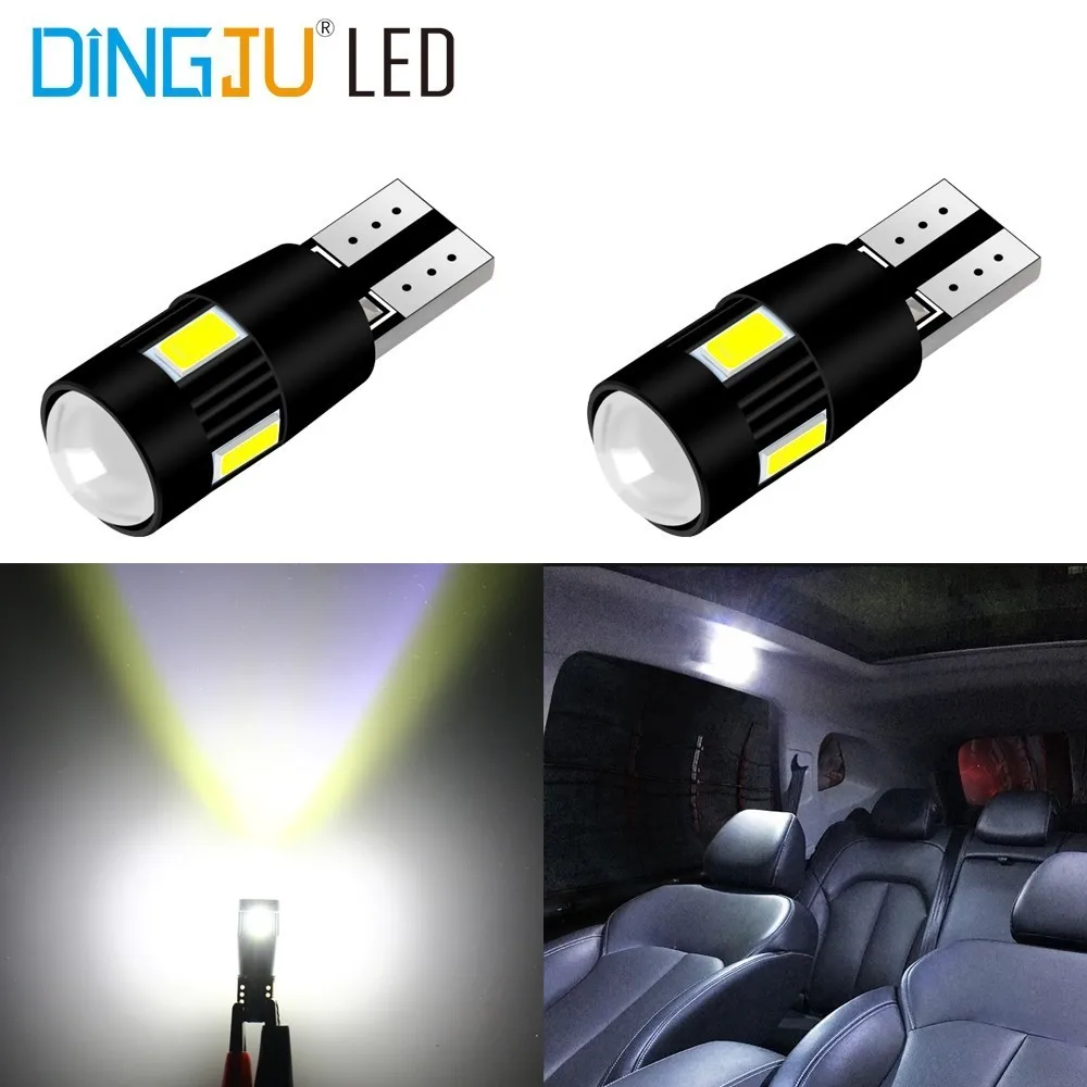 

1 Piece W5W T10 6SMD Car Led 5730 Wedge Replacement Reverse Instrument Panel Width Lamp Bulbs Clearance Lights Car Styling