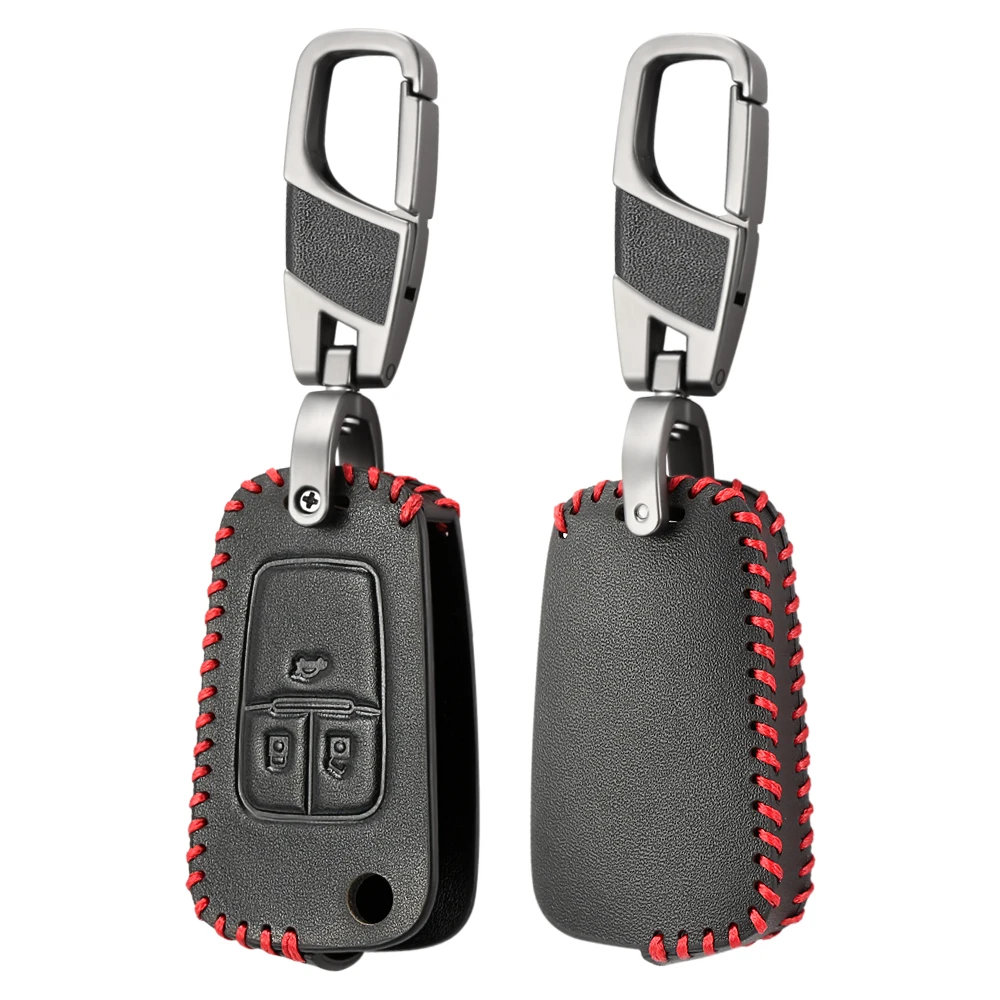 Кожаный чехол для выкидного ключа для Chevrolet Cruze Aveo для Buick Vauxhall, Opel Insignia Astra J Zafira C дистанционный чехол для автомобиля 3BTN