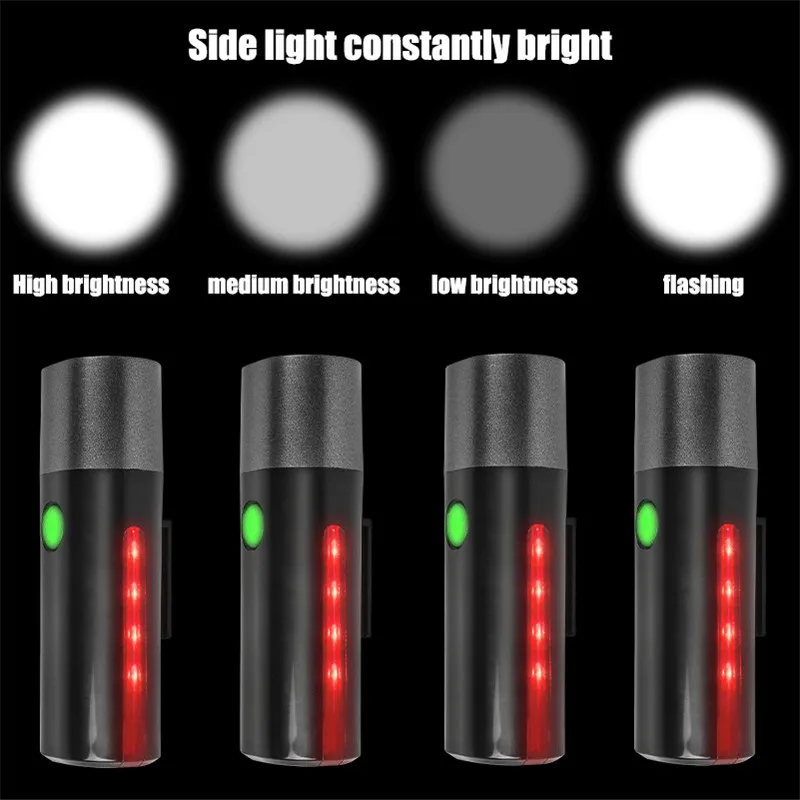 Велосипедный светильник, велосипедный головной светильник, перезаряжаемый велосипедный передний фонарь, 350лм, водонепроницаемый, 1600 мА/ч, велосипедный головной светильник, боковой светильник для езды на велосипеде