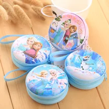 DUDINI Hot Sale Cartoon Coin Purse Elsa Anna Princess Girls Key Case Wallet Children Snow Queen Headset Bag Coin Bag