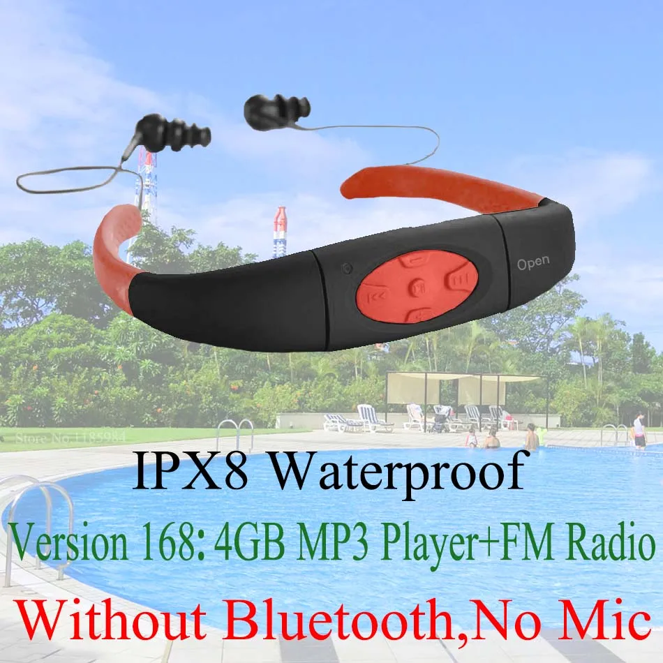 268 IPX8 водонепроницаемый Bluetooth 4,0; 168 4 ГБ 8 ГБ Водонепроницаемый MP3-плеер fm-радио) Плавание ming Дайвинг подводный Спорт Плавание Наушники - Цвет: 168 ( 4GB MP3 E )