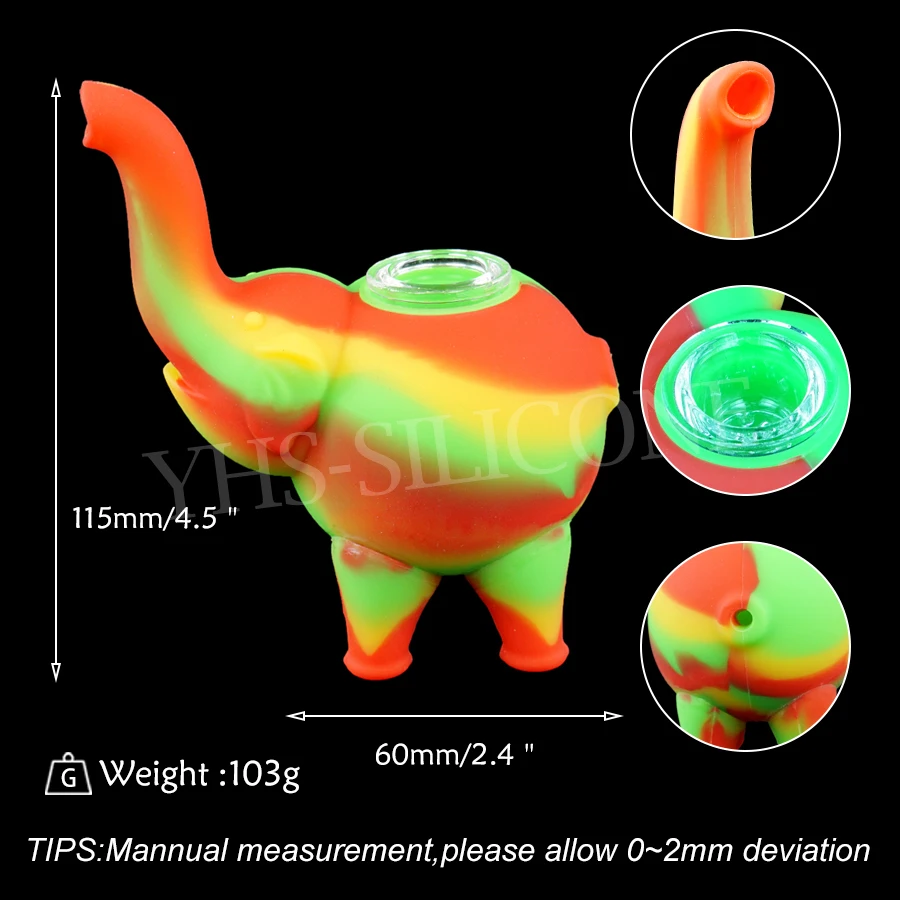 Новые силиконовые курительные трубки в форме слона, силиконовые курительные трубки против стеклянных водяных труб, стеклянные курительные трубки