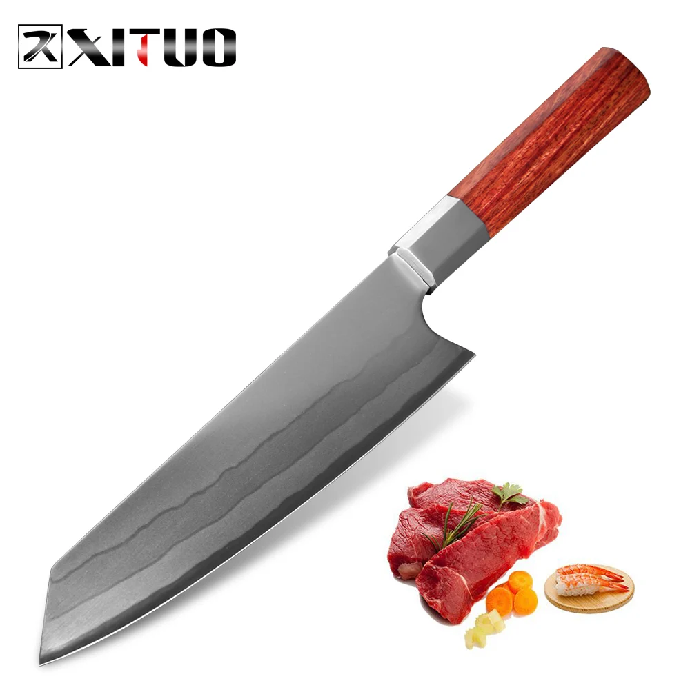 XITUO, кухонный нож шеф-повара, 8 дюймов, композитная сталь, острый нож, утилизирует, гьюто, кирицукэ, накири, домашние кухонные ножи, восьмиугольная ручка