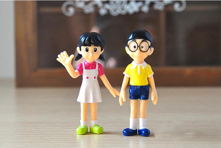 5 шт./лот аниме мультфильм Kawaii Doraemon Nobita Nobi Minamoto Shizuka ПВХ Фигурки Коллекционная